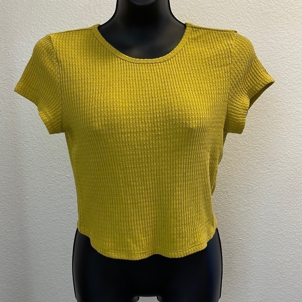 American Eagle Relaxed Crop Waffle Weave